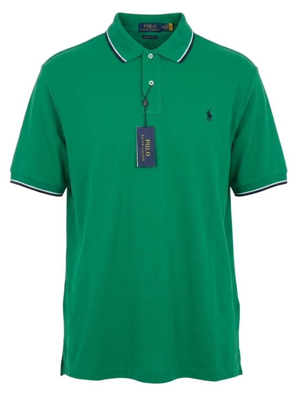 Polo by Ralph Lauren Green Short-Sleeve Polo with Navy Trim